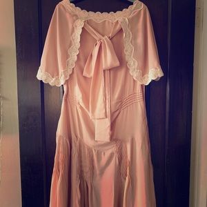 Unique Vintage Dusty Rose Flapper Dress